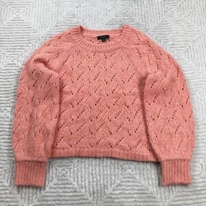 J Crew Sweater Womens XS Pointelle Raglan Knit Pullover Balletcore Coquette Boho